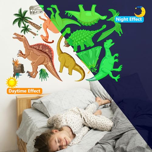 Stickers de Dinosaurios Brillan en la Oscuridad 48 Piezas miniatura 2
