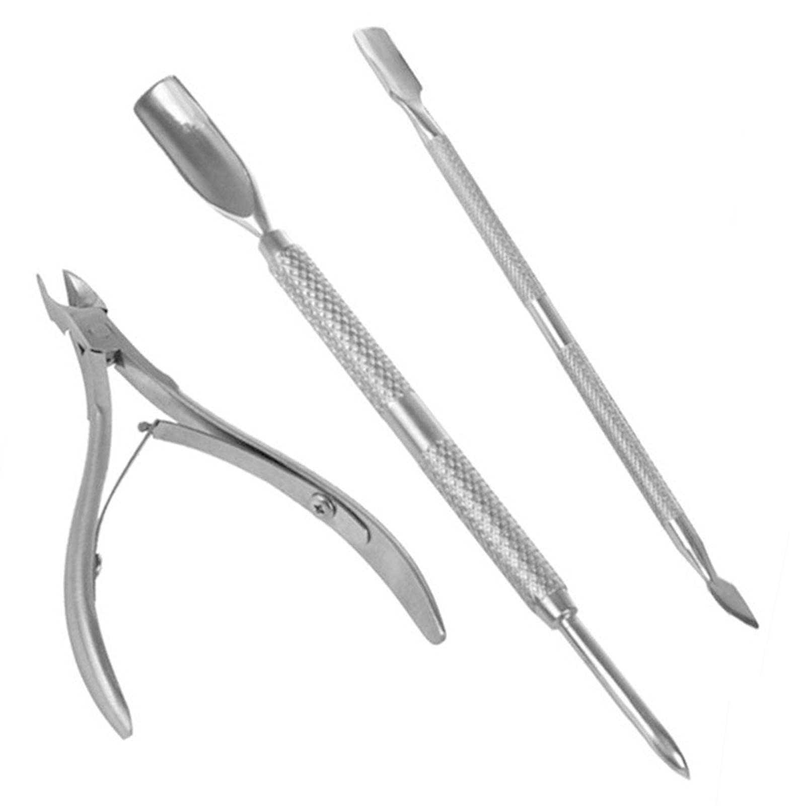 Stainless Steel Nail Tools Kit Scissor Pliers Cuticle Tool Spoon Pusher Dead Skin Remover Cutter Clipper Trimmer