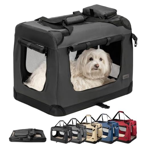 dibea Hundetransportbox Hundetasche Faltbare Transportbox Autobox Kleintiertasche (schwarz, 60x42x44 cm)