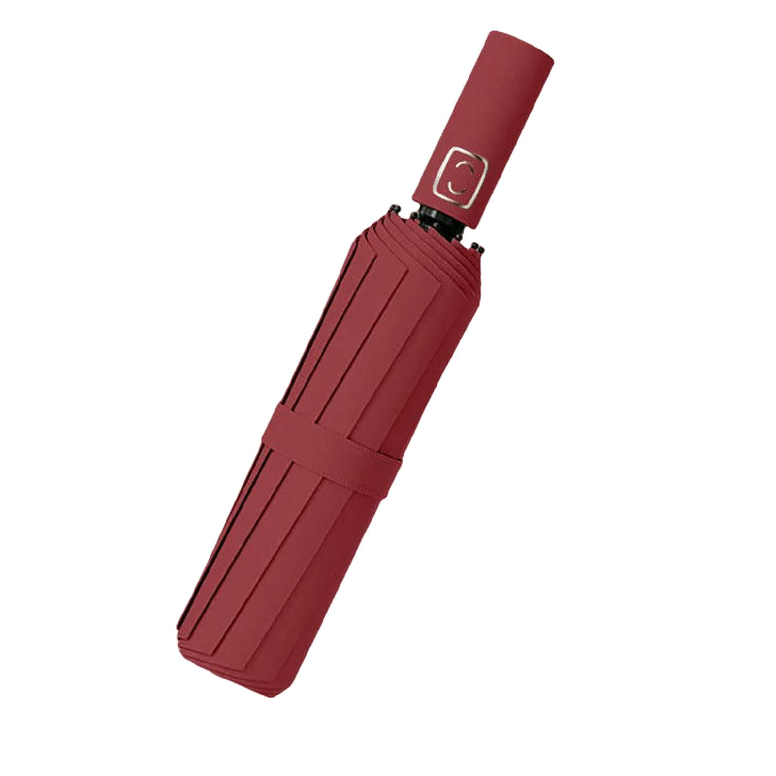 Gyios Umbrella Large 24-rib Automatic Folding – Lightweight Windproof Outdoor Travel For Rain And Sun, Compact & Durable Design-red