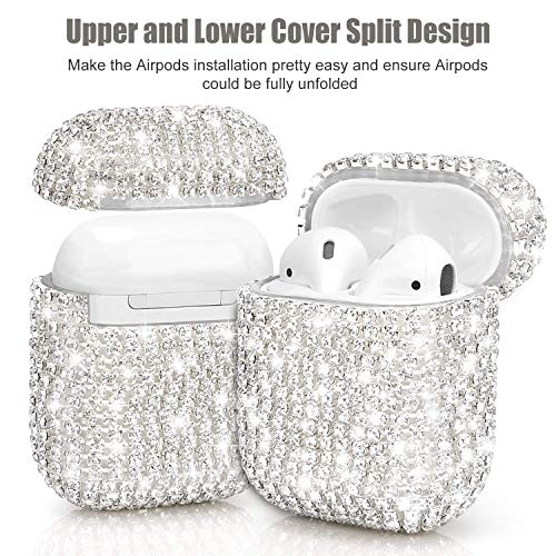 Skineat Diamond Airpods Case Cover Protective Airpods Charging Cases Hard Carrying Case Accessories For Apple Airpods 2 & 1,Bling Diamond Airpods Case Cover Glitter Cute Airpod Accessories #TOP3