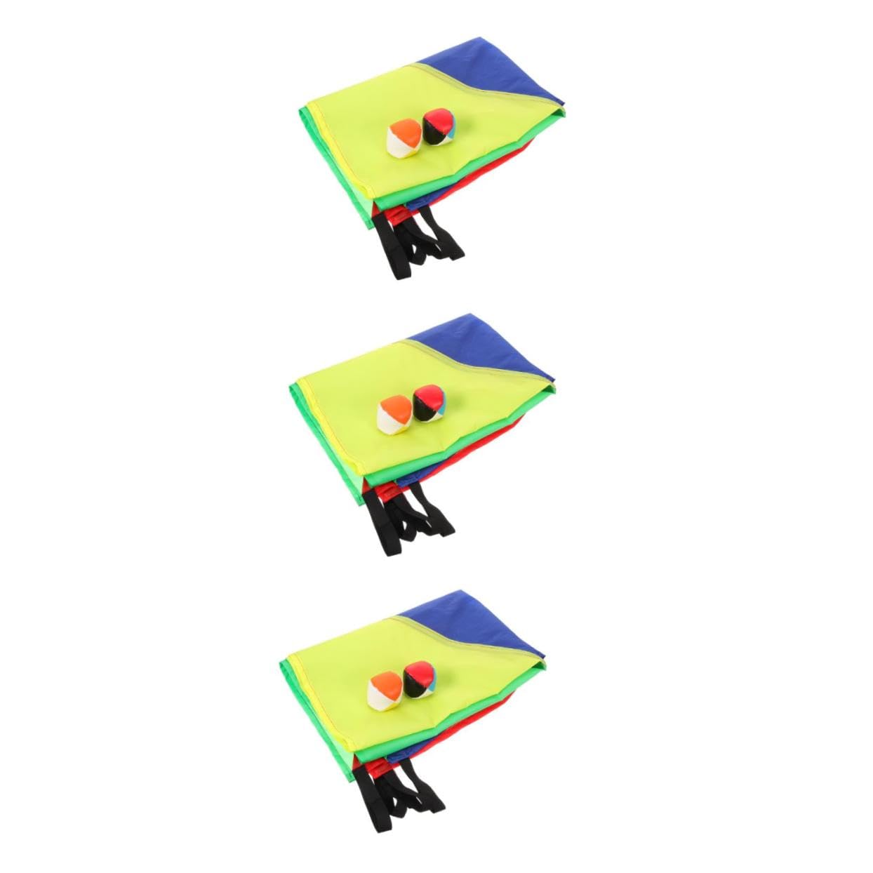 Toddmomy 3 Sets Sensory Fitness Equipment for Outdoor Rainbow Umbrella Plaything Cloth Balls Promotes Teamwork Color Recognition Coordination Skills for Interactive Play