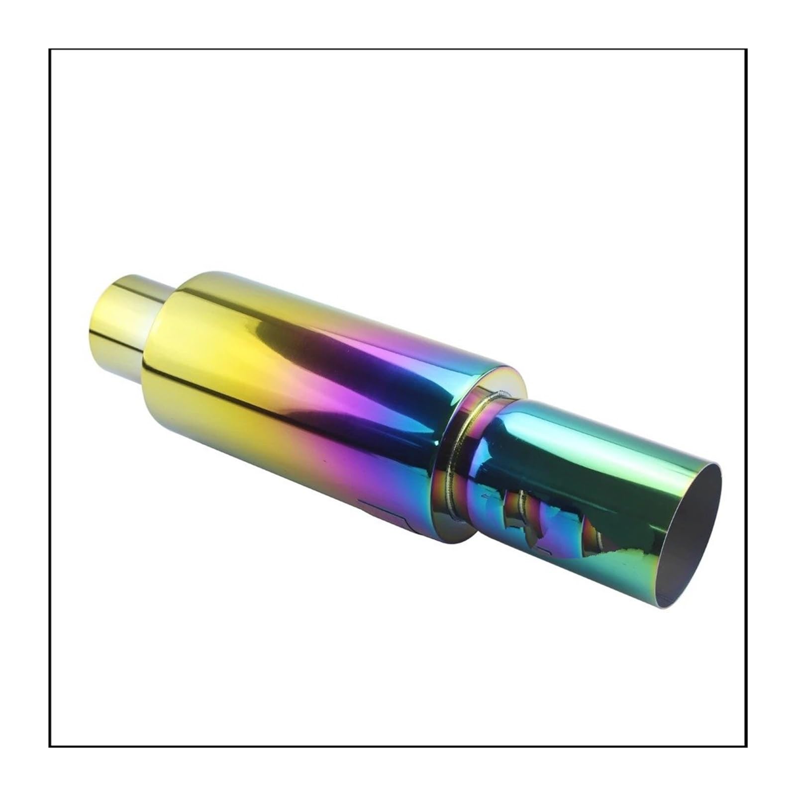 Queue Gorge Silencieux D'échappement De Voiture Universel En Acier Inoxydable Systèmes D'échappement Silencieux De Course 2"2.5" À 3" Bleu Argent(Colorful 57MM)