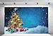 LB Christmas Backdrops for Photography 7x5ft Vinyl Christmas Tree Blue Sky Background Snow Winter Photo Backdrop for Party Customized Photo Booth Studio Props