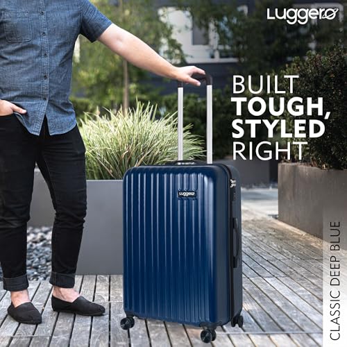 Image of Luggero - Classic Light-Weight & Durable Polycarbonate DEEP Blue Unisex Hard Luggage|Set of 2 (M+S)|8 Smooth Spinner TPV Wheels | Trolley Bag