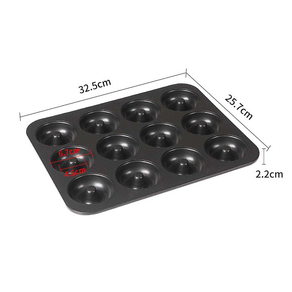 CANDeal 12 Holes Donut Baking Tray Donut Tin,Non Stick Doughnut Baking Tin,Donut Cake Tin,Doughnut Mould Donut Maker Trays Baking Pan Doughnut Cooking Tin