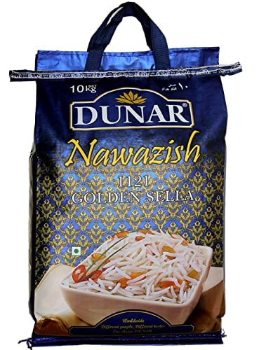 Dunar Golden Sella Basmati Rice | Parboiled, Extra Long Grain Golden Sella Basmati Rice | 10kg (B09LYRX7ZQ) Amazon Price History, Amazon Price Tracker