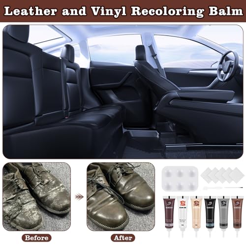 Lederreparatur Creme, 6 Farben Leder Reparatur Set, Lederfarbe Creme, Kunstleder Reparaturset Reparieren, Leder Reparatursätze, Mischbare Lederreparatursets für Sofa, Autositze, Lederjacke, Schuhe