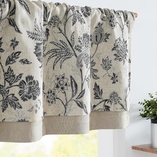jinchan Linen Valance Curtain Window Treatment for Kitchen Bedroom Living