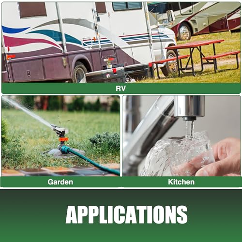 Image of U.S. Solid 3 /4 in GHT RV Water Pressure Regulator, Screwdriver-Adjustable Lead-Free Brass, 45 psi Preset, 0-140 psi Gauge, Stainless Filter, for RV Camper Trailer and Garden Hose