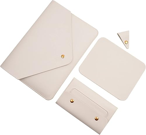 Funda para portátil de cuero PU para MacBook Air de 15.3 pulgadas 20232024, Surface Laptop 15Book 13.5Studio - Blanco