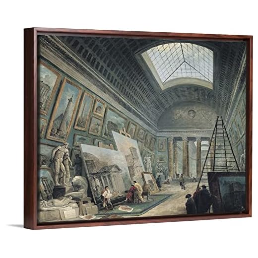 Måla efter siffror för vuxna, lätt att rita gör-det-själv oljemålning på kanvas, hantverkskit för vuxna och barn - ett museumgalleri med antik romersk konst tidigare, av Hubert Robert