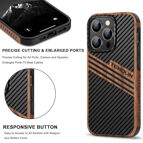 Coque iPhone 14 Pro Max cuir et carbone protection MagSafe - 5