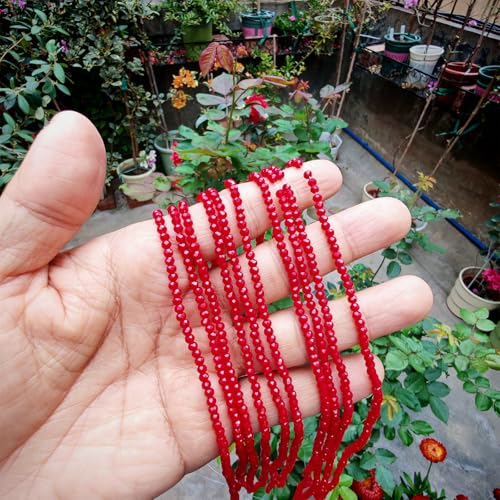 Image of 2mm Rondelle Glass Beads for Jewelry Making, Faceted Briolette Crytal Spacer Beads for Bracelet Necklace Earring, Ceramic Red 1200pcs