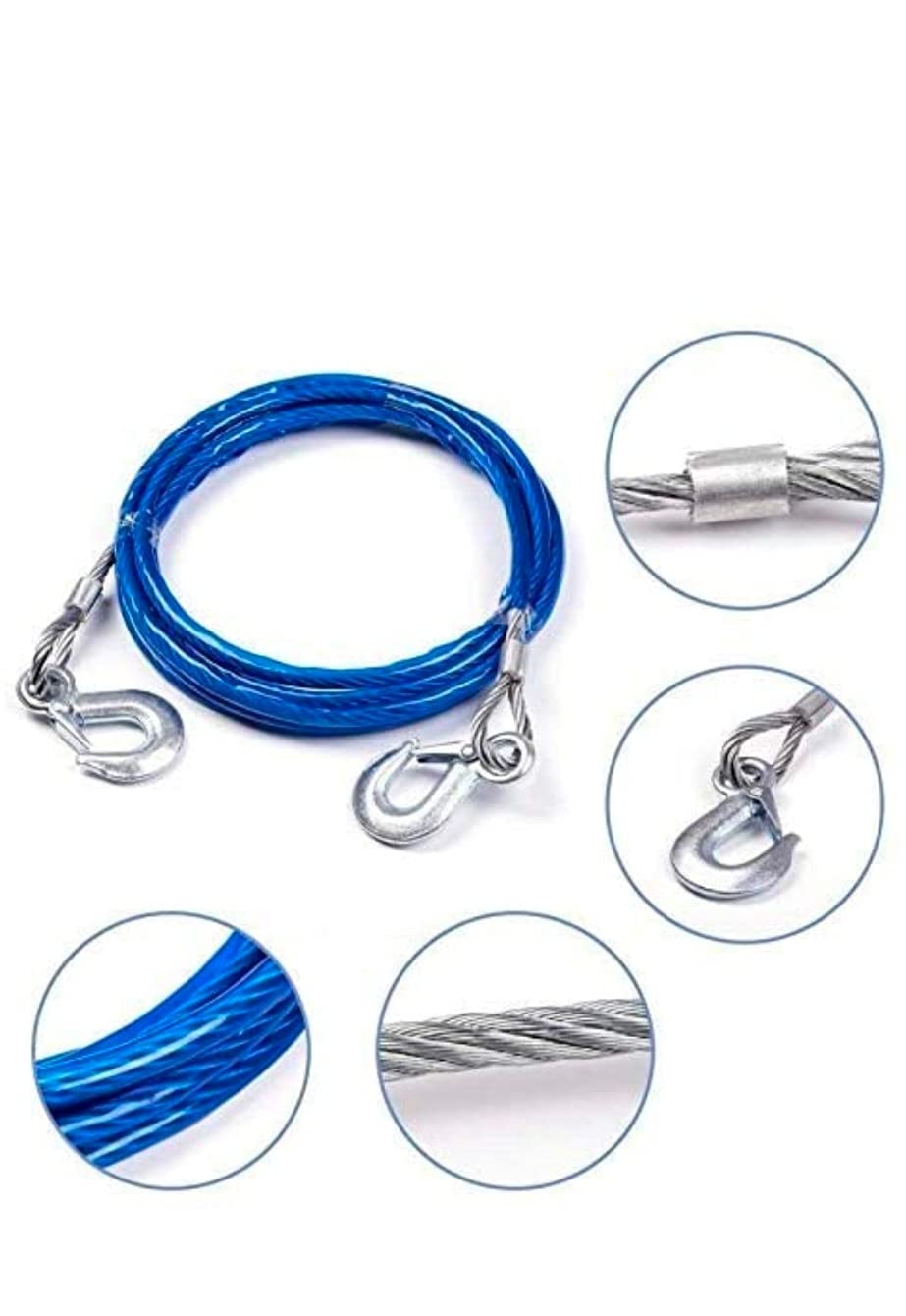 HEAVY DUTY 5TON Car Trailer Tow Rope Cable Towing Strap With Hooks For $29.65 - PicClick AU