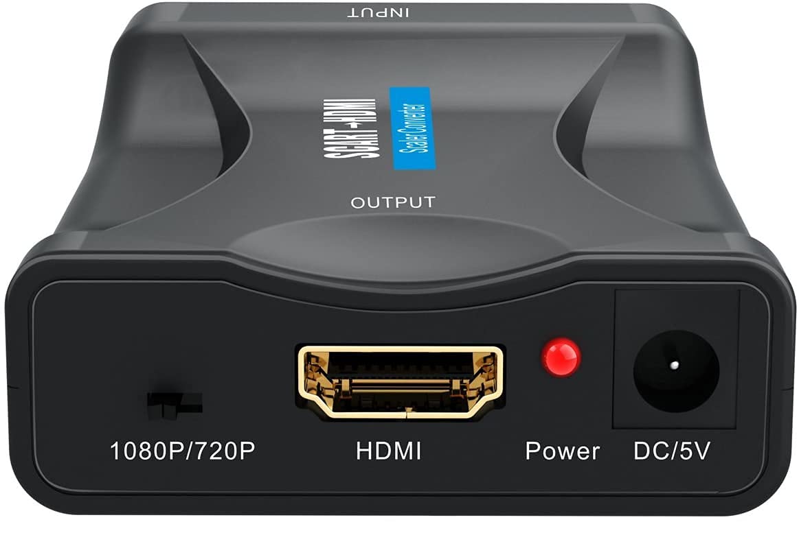 PremiumCord Konwerter SCART na HDMI z zasilaczem sieciowym 230 V, rozdzielczość Full HD 1080p, kolor czarny