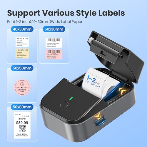 PM260 Label Maker Machine with Tape, 2 Inch Label Tape Maker Bluetooth Label Printer, Inkless Portable Label Maker with Smart AI APP for Home, Kitchen, School, Office Organization, image 4