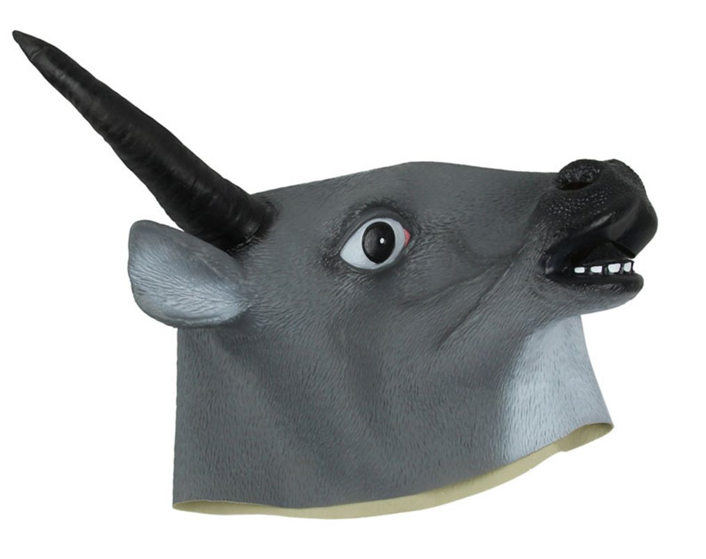 DylunSky New Halloween Colorful Style Cows/Bull/Cattle/Buffalo Latex Mask (Grey Bull)