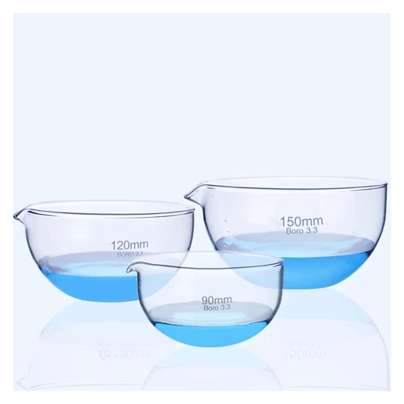 1 cápsula de evaporación de vidrio borosilicato, material de laboratorio for experimentos químicos.(150mm Flat)
