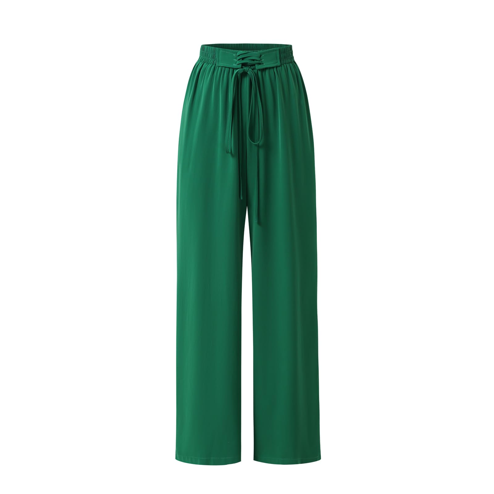 Yolie Womens Wide Leg Drawstring Pants High Waisted Loose Lightweight Casual Work Flowy Pants