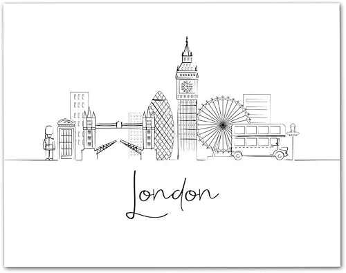 Vista 93 de París Skyline - Decoración de pared para sala de estar, arte de pared en blanco y negro, cuadros de pared de horizonte europeo para sala de estar