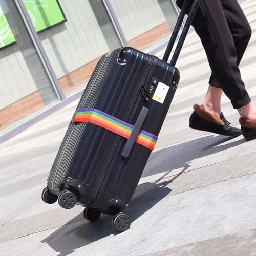 Image of Dayalu Luggage Strap for Suitcases, Straps Belts for Trolleys and All Kind of Luggages (2, Rainbow)