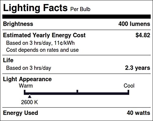 Bulbrite Incandescent G25 Medium Screw Base (E26) Light Bulb, 40 Watt, Half Gold