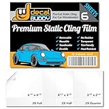 Prime Ave Windshield Sticker Decal Shield for Easy Application, Removable & Reuseable | No Residue Mess | Optical Clarity | 6 Sheets w/ 3 Pre-Cut Sizes (1 Pack - 6 Sheets with 3 Precision-Cut Sizes)