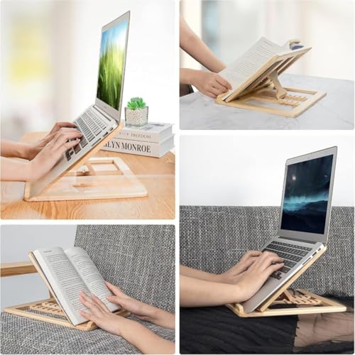 Soporte de madera ajustable para laptop 10-15.6 pulg miniatura 4