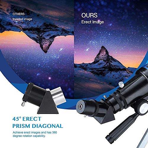 Telescopio portátil para niños 50mm refractor con trípode 40in miniatura 4