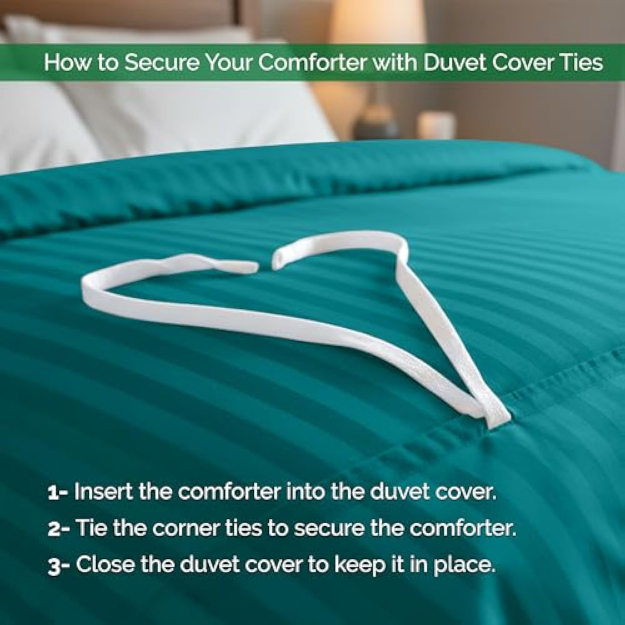1500 Thread Count Egyptian Quality Stripe Duvet Cover Set, Turquoise