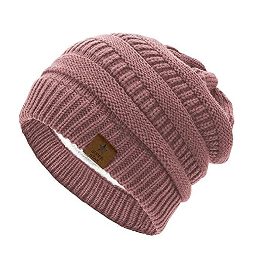 Gorro de invierno for hombre y mujer, gorro holgado uso diario con forro polar, punto térmico