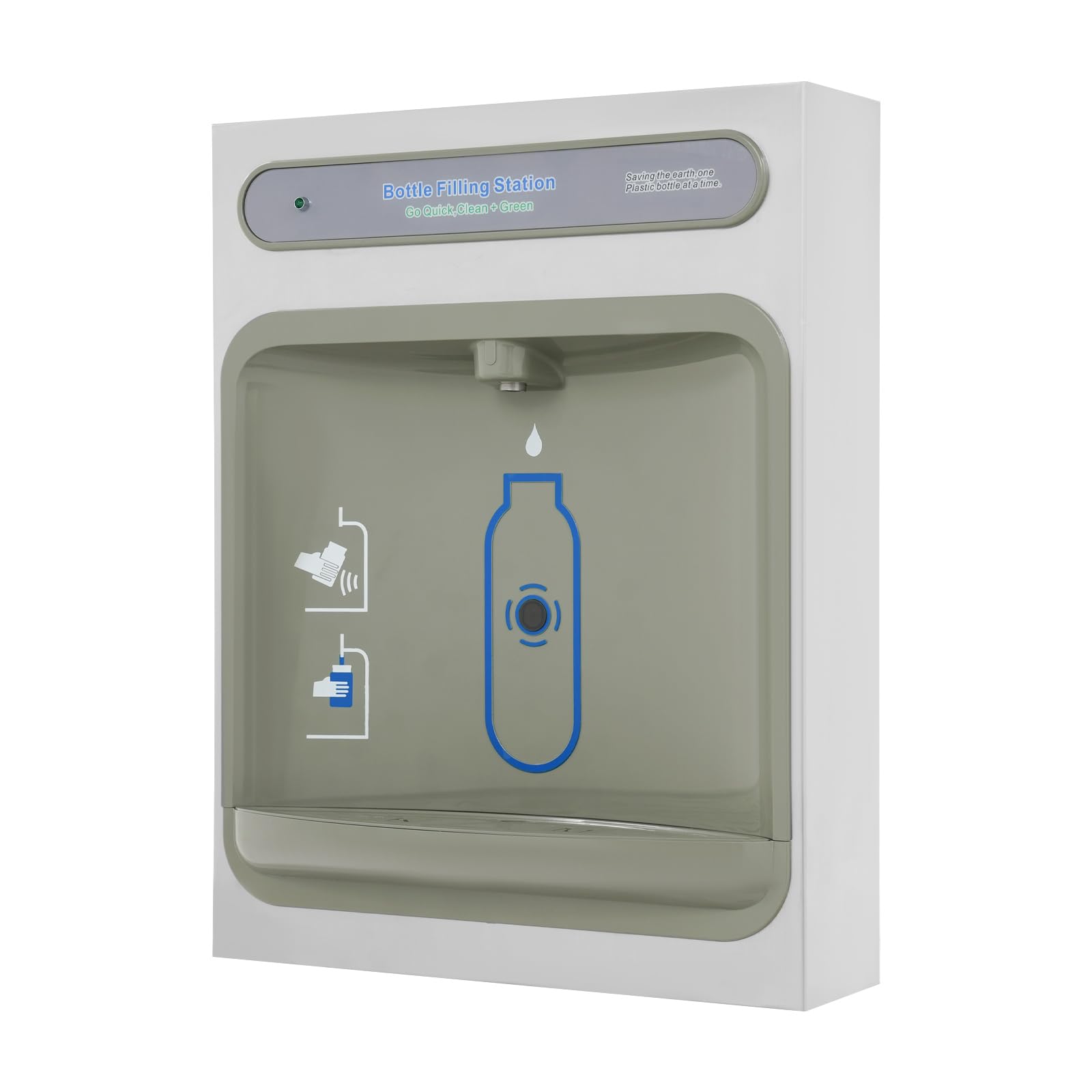 Distributore di acqua a induzione, 25 W, montaggio a parete, con sensori sensibili, 5 – 6,82 l/min, dispenser per acqua istantanea con lavagna, per uso commerciale, 46,5 x 22 x 60 cm
