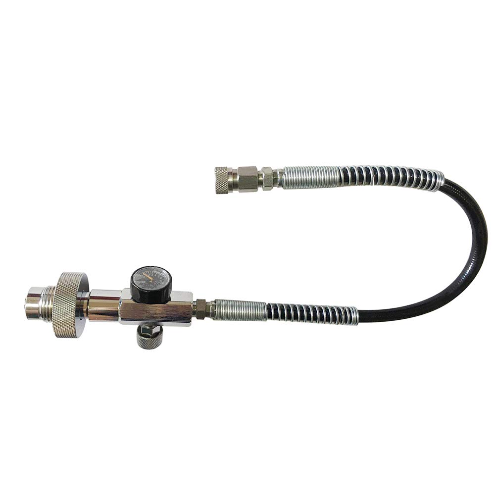 Paintball PCP Kit de charge 300 bar / 4500 PSI avec adaptateur de recharge d'air DIN G5/8", avec manomètre compact et étanche de 4500 psi, valve de purge et tuyau
