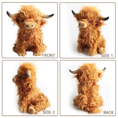 NyaSaa Cute Highland Cow Plush Toy, Brown Soft Stuffed Animal Toy for Children, C1 - Image 3
