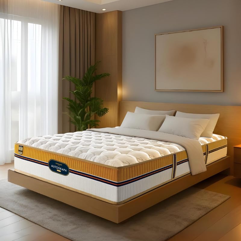 Image of Springfit Autograph Pulse Mattress with Aerosleep Memory Foam & 5 Zone Natural Latex and Pocket Spring | 7 Inches Queen Size (72x66x7) | Soft | GOLS Certified