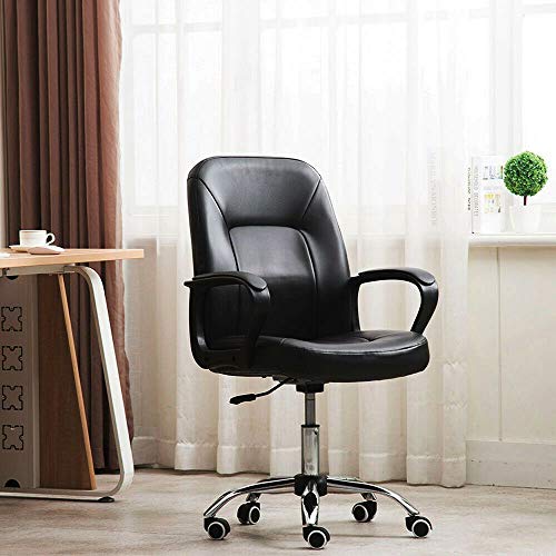 Executive Home Office Chair PU Leather Computer Desk Task Gas-Lift Swivel Black
