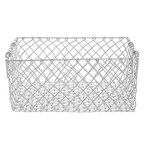 HUBERT Metal Storage Basket with Handles Rectangular Urban Link Matte