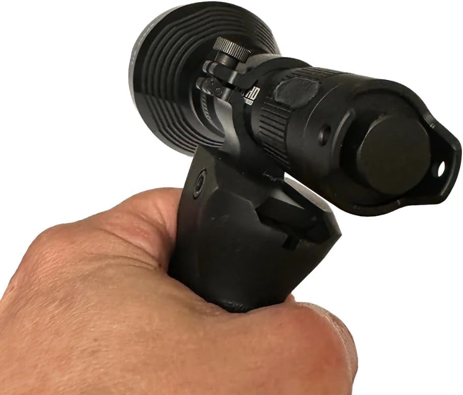 Elusive Wildlife The 750 HD Handheld Hunting Spotlight Kit, Red LED, 750 Yard Beam Distance, Includes Ergonomic Grip, Flip Top Ring Mount, Charger and Rheostat Dimmer Tailcap