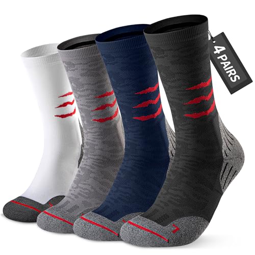 Bbfrey Crew Compression Socks for Men Women - Mild Support, Wicking Cushioned Compression Running...
