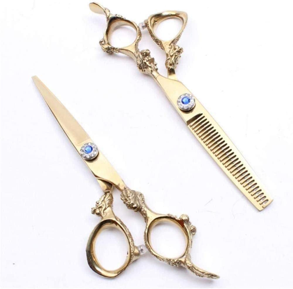 Tijeras de peluquería, 6 C9004 17,5 cm 440C Tijeras de peluquería Tijeras de Corte Tijeras de Adelgazamiento Mango de dragón Cabello Humano Peinado Herramientas de Corte