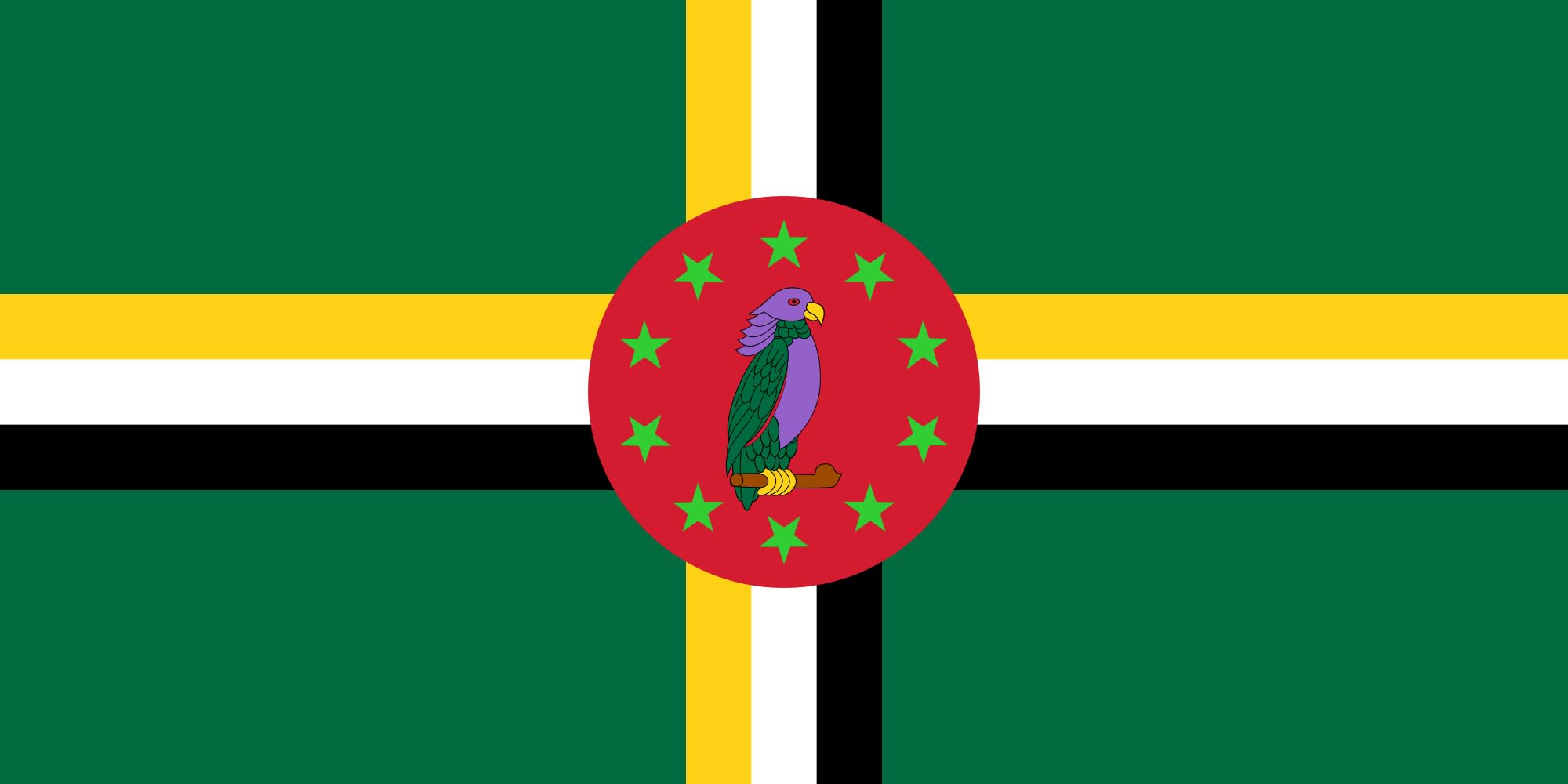 Drapeau Dominica 1978-1981 XL pour pavoiser votre salle d'exposition historique