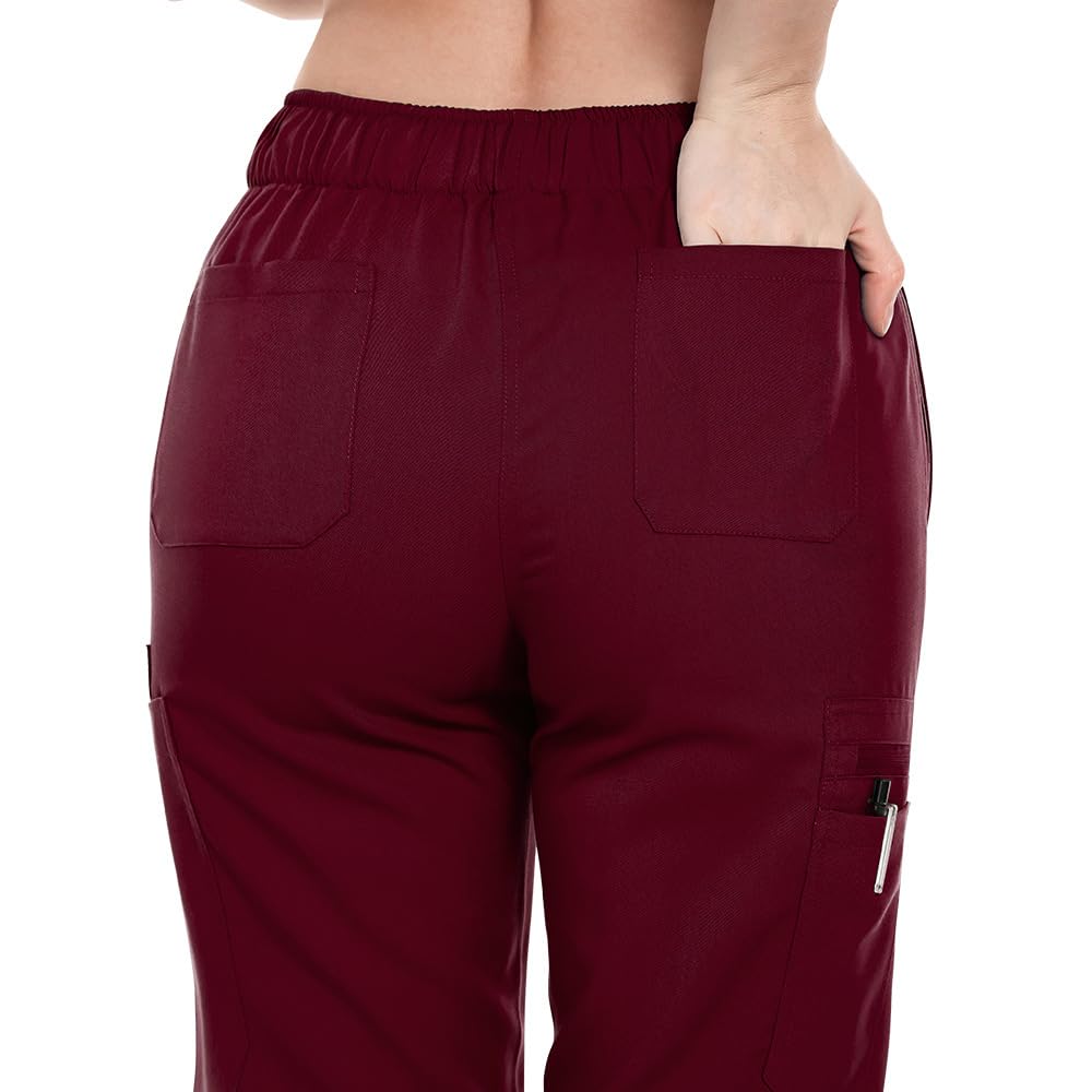 Pantaloni da infermiera con elastico in vita con coulisse in vita 5 tasche traspiranti misto poliestere DK74
