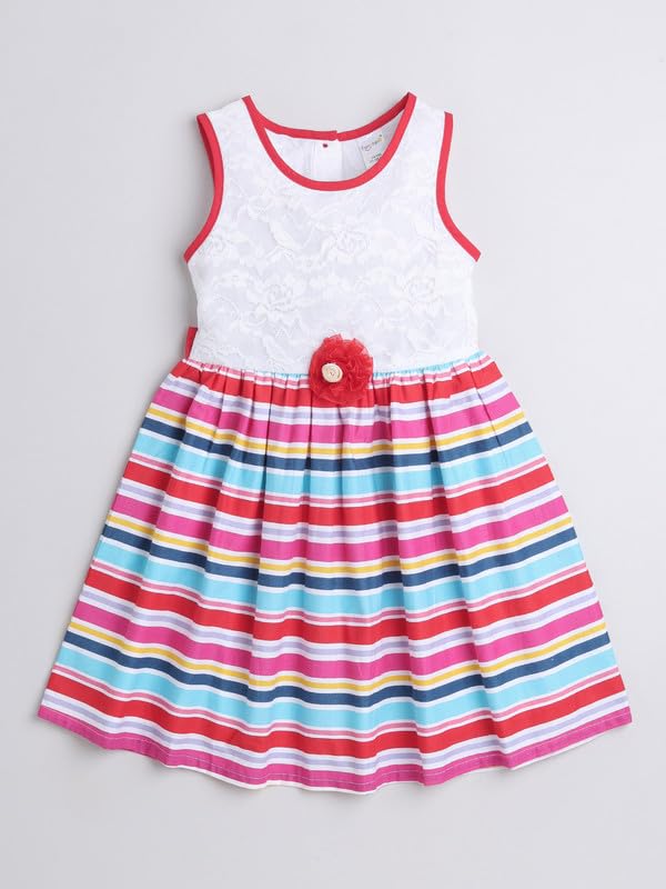 Image of Funshine Girls Spring Summer Casual Dress for Kids | Soft Breathable Comfortable Everyday Wear for Play School Outings Birthday Parties & Family Occasions | Stylish Lightweight Trendy Outfit
