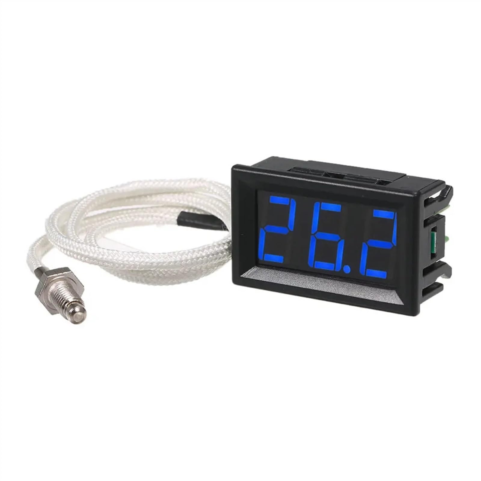 Przemysłowy termometr wysokotemperaturowy typu K M6, 12 V, cyfrowy miernik temperatury, tester -30-800 stopni (Kolor : niebieski)
