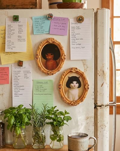Imán decorativo para refrigerador con diseño de gato retro miniatura 4