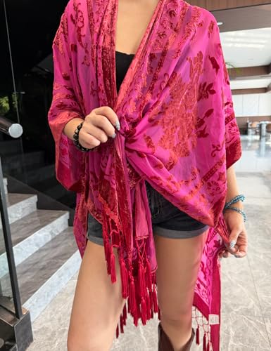 Image of MJ SERECA Women's Casual Long Velvet Kimono