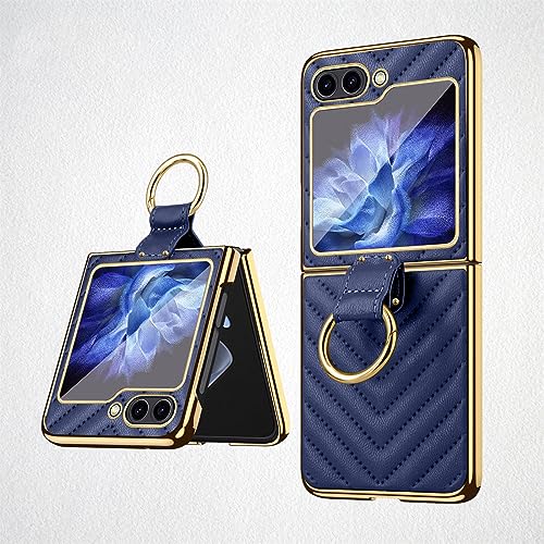 Coque Samsung Z Flip 5 bleu matelassé pour un style chic au quotidien