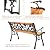 S AFSTAR Outdoor Garden Bench, Outdoor Porch Bench with Rose Cast Backrest & Stable Metal Legs, Weatherproof 2-3 Person Park Bench for Outside Patio Garden Backyard Poolside