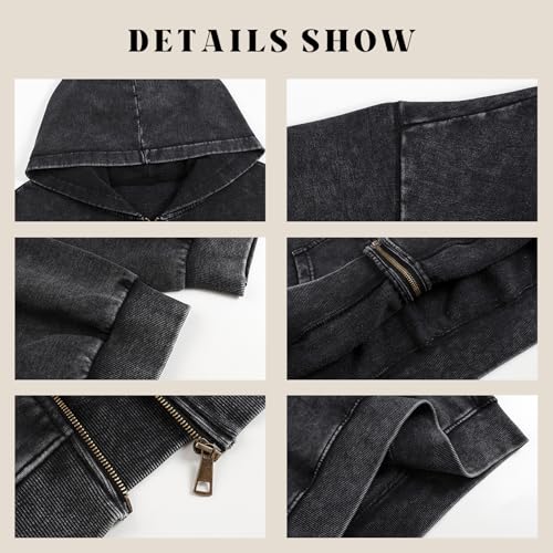 Mens Zip Up Hoodie Women Full Zip Hoodies Vintage Acid Wash Oversized Sweatshirts Hooded Sweatshirt Streetwear3